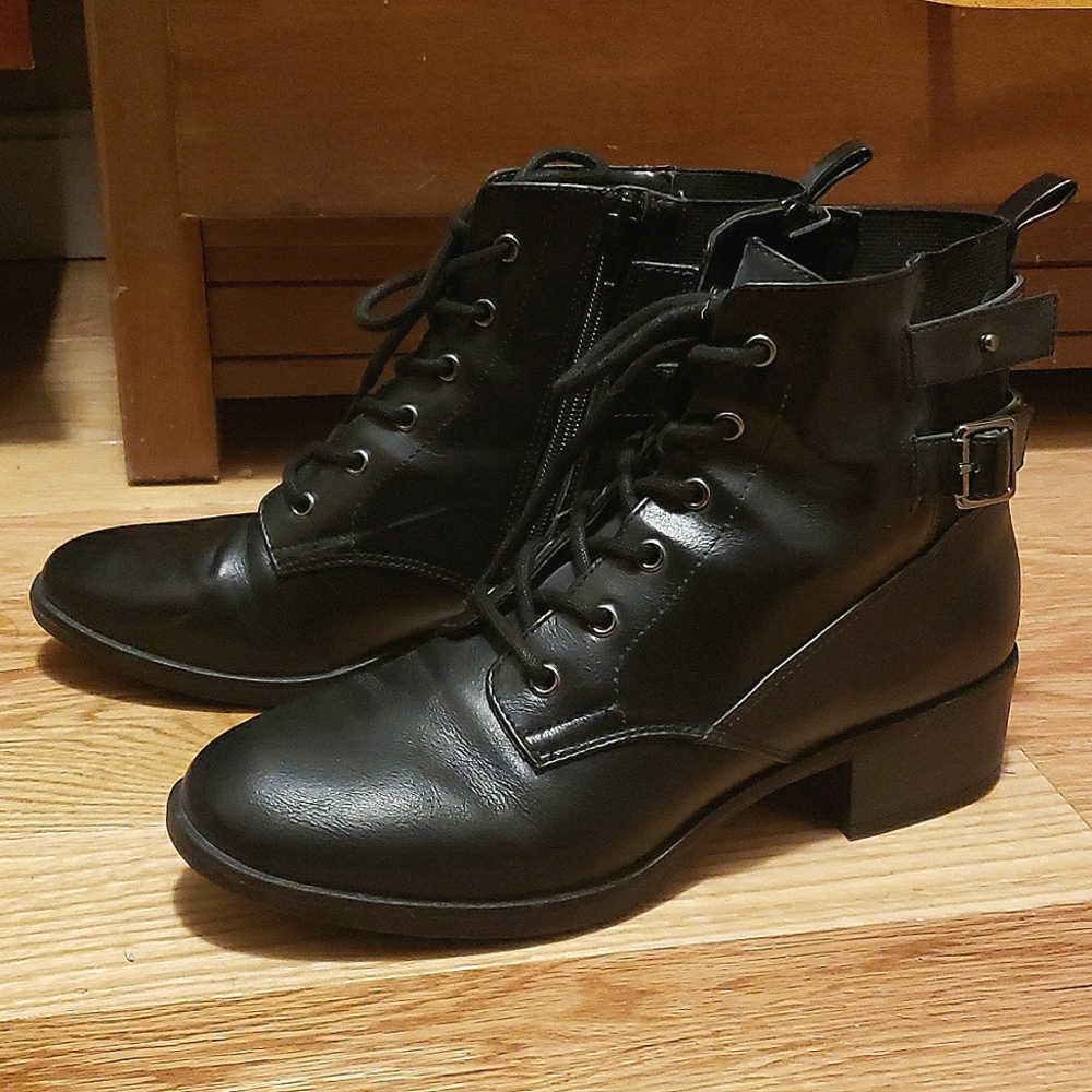 Faux leather boots